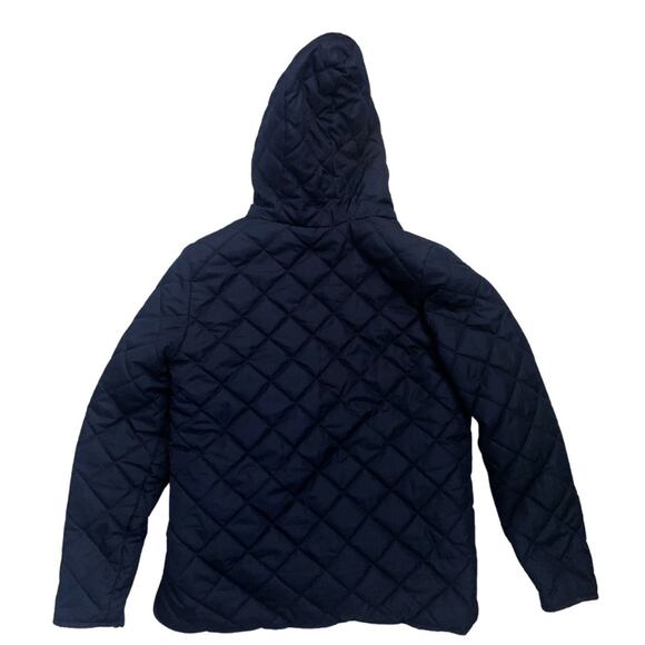 Navy Blue Quilted Puffer Hooded Barn Jacket Size XS Old Navy Lightweight Cozy - Picture 6 of 9